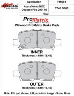 Pastillas de freno Wilwood 150-D0865K PM ProMatrix D865 Street Performance Racing Pads .61 - Imagen 2