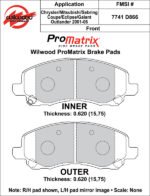 Pastillas de freno Wilwood 150-D0866K PM ProMatrix D866 Street Performance Racing Pads .62 - Imagen 4