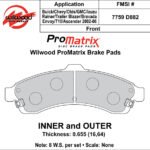 Pastillas de freno Wilwood 150-D0882K PM ProMatrix D882 Street Performance Racing Pads .66
