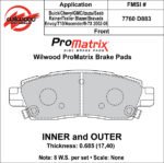 Pastillas de freno Wilwood 150-D0883K PM ProMatrix D883 Street Performance Racing Pads .69 - Imagen 3