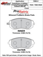 Pastillas de freno Wilwood 150-D0929K PM ProMatrix D929 Street Performance Racing Pads .66 - Imagen 3
