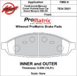 Pastillas de freno Wilwood 150-D0931K PM ProMatrix D931 Street Performance Racing Pads .65 - Imagen 3