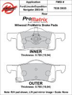 Pastillas de freno Wilwood 150-D0935K PM ProMatrix D935 Street Performance Racing Pads .79 - Imagen 3