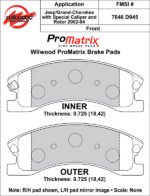 Pastillas de freno Wilwood 150-D0945K PM ProMatrix D945 Street Performance Racing Pads .73 - Imagen 3