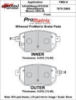 Pastillas de freno Wilwood 150-D0969K PM ProMatrix D969 Street Performance Racing Pads .61 - Imagen 4