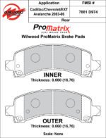 Pastillas de freno Wilwood 150-D0974K PM ProMatrix D974 Street Performance Racing Pads .66 - Imagen 2