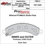 Pastillas de freno Wilwood 150-D0989K PM ProMatrix D989 Street Performance Racing Pads .76 - Imagen 2