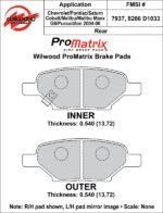Pastillas de freno Wilwood 150-D1033K PM ProMatrix D1033 Pastillas de competición de alto rendimiento para calle .54
