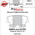 Pastillas de freno Wilwood 150-D1057K PM ProMatrix D1057 Street Performance Racing Pads .675