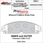 Pastillas de freno Wilwood 150-D1058K PM ProMatrix D1058 Street Performance Racing Pads .68