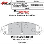 Pastillas de freno Wilwood 150-D1058K PM ProMatrix D1058 Street Performance Racing Pads .68