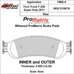 Pastillas de freno Wilwood 150-D1067AK PM ProMatrix D1067A Pastillas de competición de alto rendimiento para calle .565 - Imagen 3