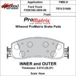 Pastillas de freno Wilwood 150-D1069K PM ProMatrix D1069 Pastillas de competición de alto rendimiento para calle .81 - Imagen 2