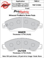 Pastillas de freno Wilwood 150-D1092KPM ProMatrix D1092 Street Performance Racing Pads .71 - Imagen 2