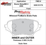 Pastillas de freno Wilwood 150-D1179K PM ProMatrix D1179 Pastillas de competición de alto rendimiento para calle .565 - Imagen 2