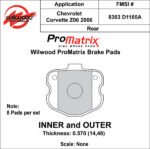 Pastillas de freno Wilwood 150-D1185AK PM ProMatrix D1185A Pastillas de competición de alto rendimiento para calle .57 - Imagen 3