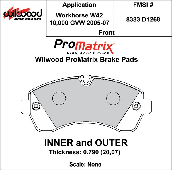 USA-WIL-150-D1268K-1 Pastillas de freno Wilwood 150-D1268K PM ProMatrix D1268 Street Performance Racing Pads .79 - Imagen 1