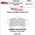 Pastillas de freno Wilwood 150-D1317K PM ProMatrix D1317 Street Performance Racing Pads .75 - Imagen 3