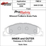 Pastillas de freno Wilwood 150-D1328K PM ProMatrix D1328 Pastillas de competición de alto rendimiento para calle .735 - Imagen 4