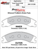 Pastillas de freno Wilwood 150-D1329K PM ProMatrix D1329 Pastillas de competición de alto rendimiento para calle .67 .60
