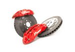 Kit de frenos grandes RacingLine Stage 2 Evo de 345 mm y 4 pistones para VW Polo AW, Seat Ibiza 6F y Audi A1GB (rojo) - Imagen 2