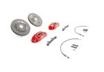 Kit de frenos grandes RacingLine Stage 2 Evo de 345 mm y 4 pistones para VW Polo AW, Seat Ibiza 6F y Audi A1GB (rojo)
