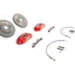 Kit de frenos grandes RacingLine Stage 2 Evo de 345 mm y 4 pistones para VW Polo AW, Seat Ibiza 6F y Audi A1GB (rojo)