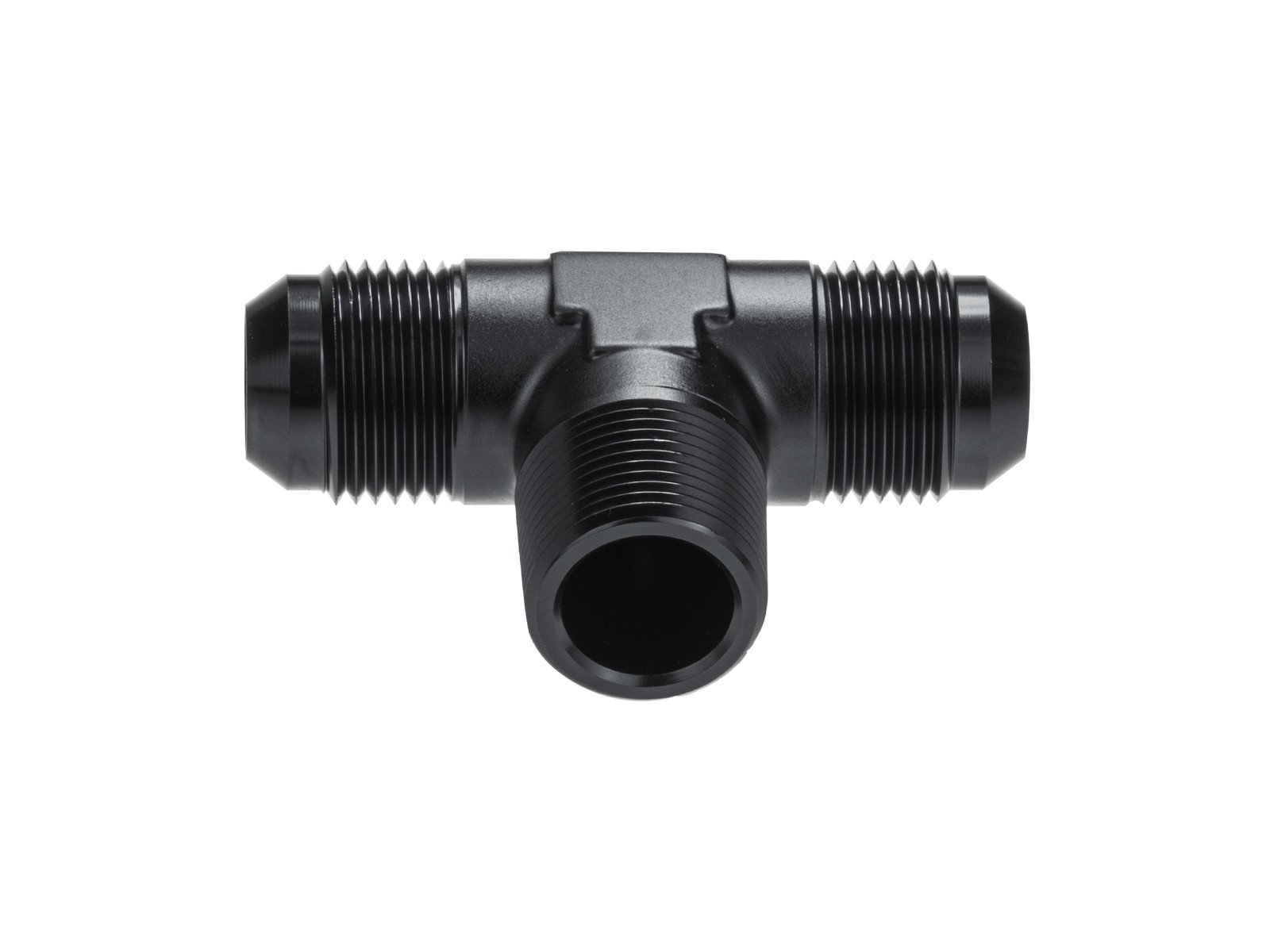 adapter-trojnik-meski-meski-meski-an12-3-4-npt-an12-czarny Adaptador de manguera de aceite/combustible AN12 JIC Flare a codo macho de 90 grados de 1/2 NPT, color azul - Imagen 1