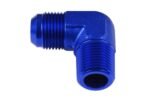 Adaptador AN10-3/8 NPT de 90" con acoplamiento macho-macho para manguera, color azul. - Imagen 4
