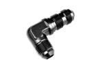 Adaptador AN10 JIC para mamparo, racor macho para manguera de combustible de 90', color negro.