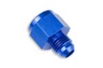 Adaptador AN10 hembra a AN6 macho JIC para manguera, color azul.