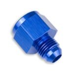 Adaptador AN10 hembra a AN6 macho JIC para manguera, color azul.