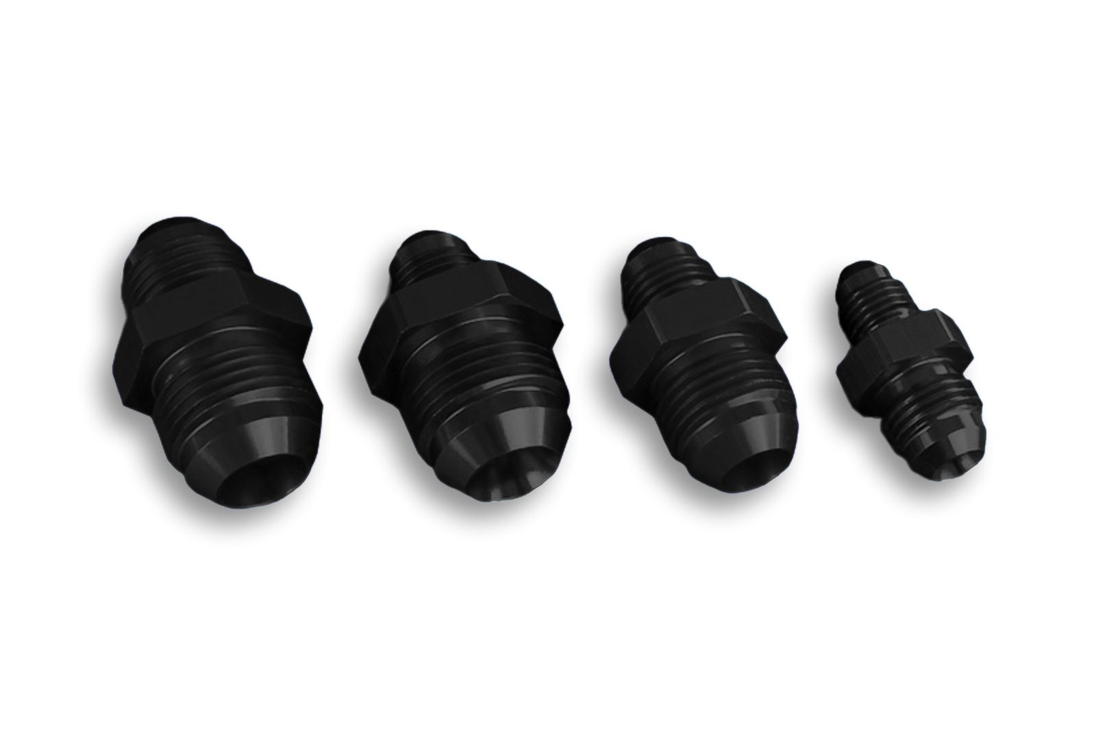 an10-an8-jic-nypel-adapter-redukcyjny-prosty-mesko-meski-czarny Adaptador AN10 macho a AN8 macho JIC para manguera de aceite y combustible, color negro. - Imagen 1
