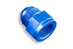 Adaptador AN10 macho a AN8 hembra JIC para manguera, color azul.