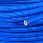 Manguera de combustible AN12 de 15,9 mm (5/8") con revestimiento de nailon trenzado de PTFE y teflón, color azul.
