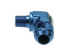 Adaptador de manguera de aceite/combustible AN12 JIC Flare a codo macho de 90 grados de 3/4 NPT, color negro