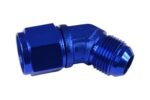 Adaptador AN12 de 45', acoplamiento hembra-macho para manguera, color azul. - Imagen 3
