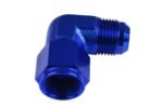 Adaptador AN12 de 90°, acoplamiento hembra-macho para manguera, color azul. - Imagen 3