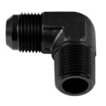 Adaptador AN4-1/8 NPT de 90" con acoplamiento macho-macho para manguera, color negro.