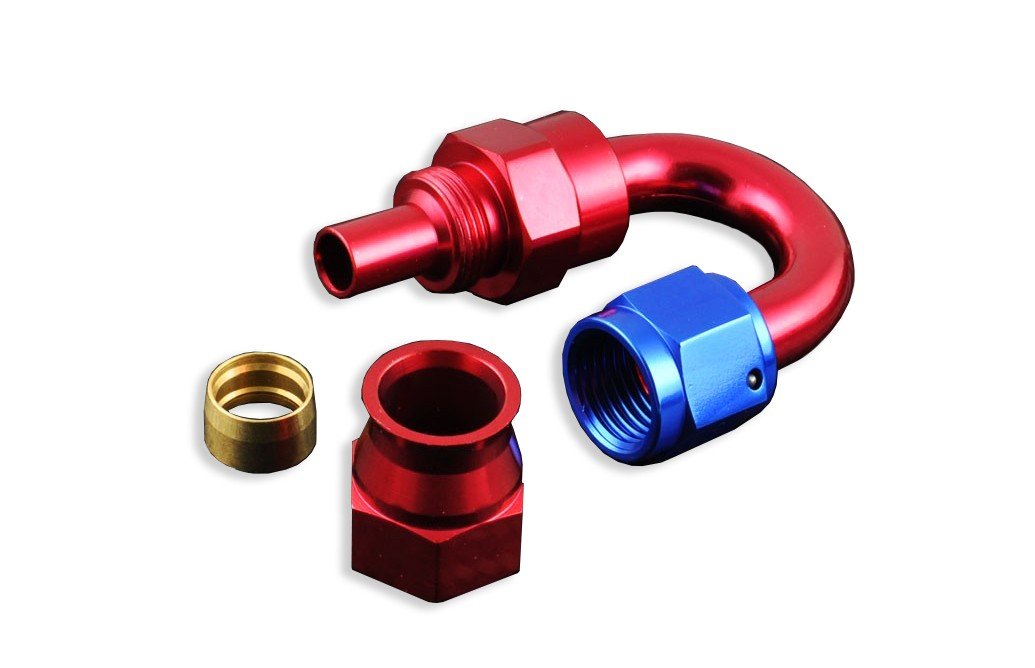 an4-180-ptfe-koncowka-paliwowa-olejowa-jic-czerwony_2 AN-4 AN4 JIC Conector de manguera de PTFE para combustible de 180 grados, extremo rojo - Imagen 1