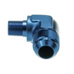AN4 JIC Flare to 3/8 NPT 90 Degree Male Elbow Oil Fuel Hose Fitting Adapter Blue