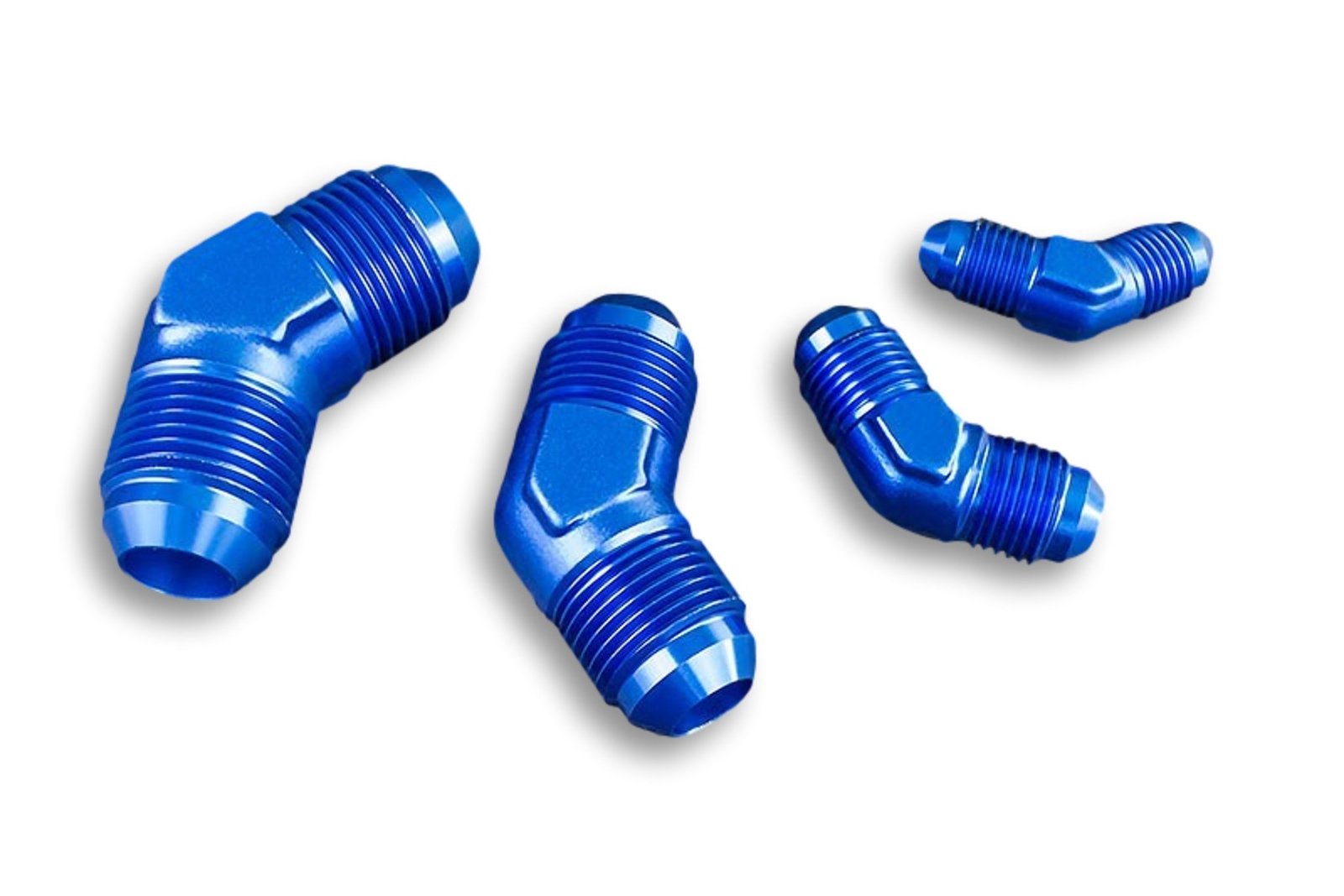 an4-45-nypel-adapter-mesko-meski-jic-niebieski_3 Adaptador AN4 de 45" con acoplamiento macho-macho para manguera, color azul. - Imagen 1