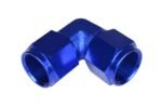 Adaptador AN4 de 90°, acoplamiento hembra-hembra para manguera, color azul. - Imagen 2