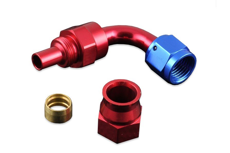 an4-90-ptfe-koncowka-paliwowa-olejowa-jic-czerwony_2 Conector de manguera AN-4 AN4 JIC de 90 grados de PTFE para combustible, extremo rojo - Imagen 1