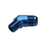 Adaptador de manguera recta AN6 JIC Flare a 1/8 NPT de 45', color negro.