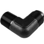 Adaptador AN6-1/8 NPT de 90" con acoplamiento macho-macho para manguera, color negro.