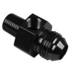 AN6 AN -6 to 3/8 NPT inline 1/8 NPT fuel oil adapter Black