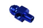 AN6 AN -6 to 3/8 NPT inline 1/8 NPT fuel oil adapter Blue - Imagen 3