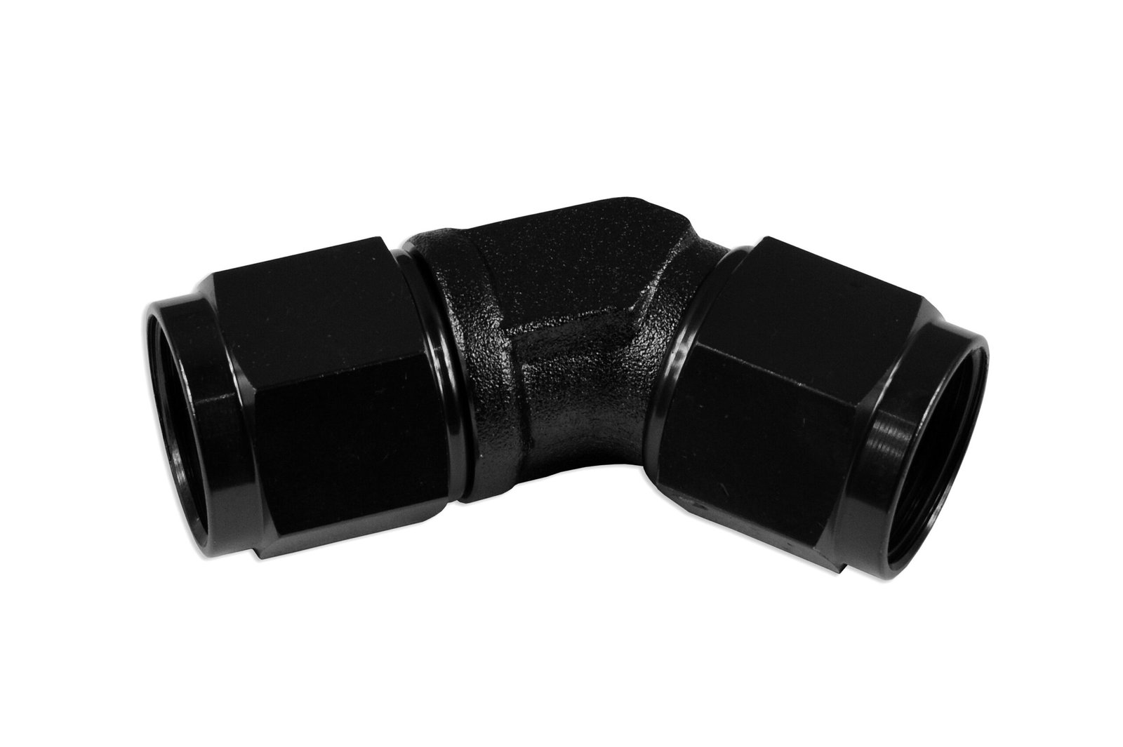 an6-45-nypel-adapter-zensko-zenski-jic-czarny Adaptador AN6 de 45" con acoplamiento hembra-hembra para manguera, color negro. - Imagen 1