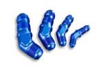 Adapter AN6 JIC bulkhead 45' male fuel hose fitting Blue